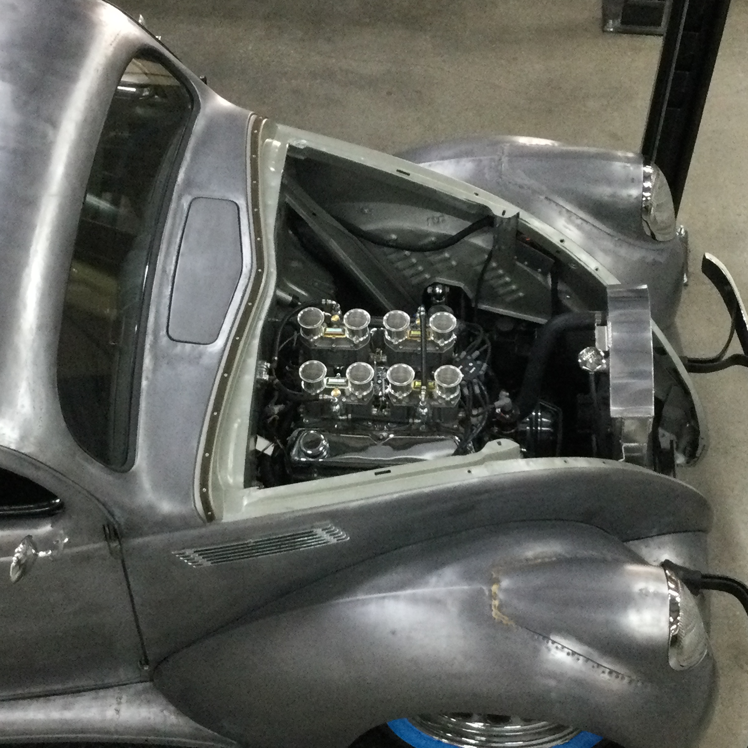 Top view of engine bay for 1937 Zephyr Coupe