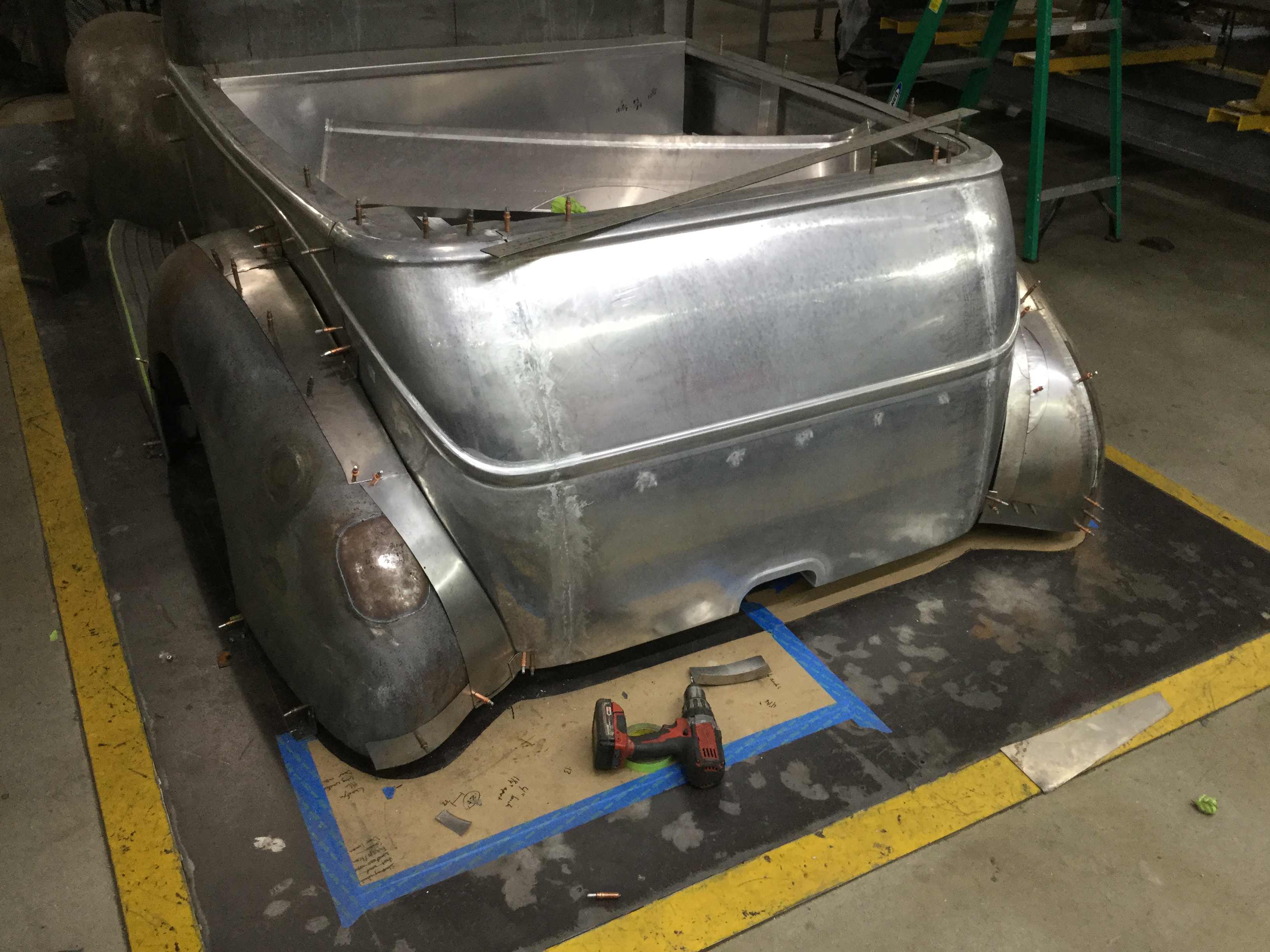 Forming door panel for '37 Zephyr Coupe