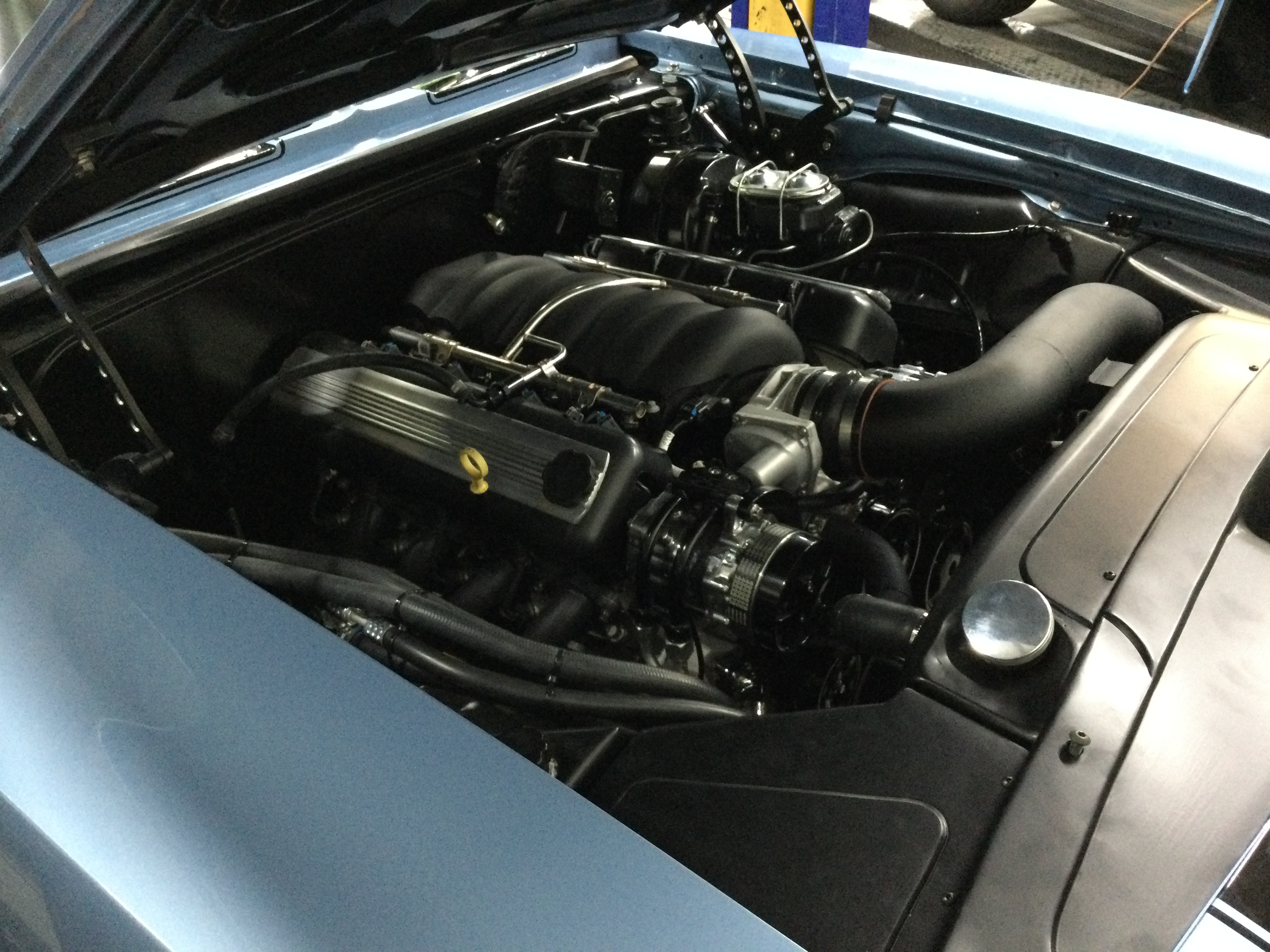 1969 Camaro Convertible engine bay passenger