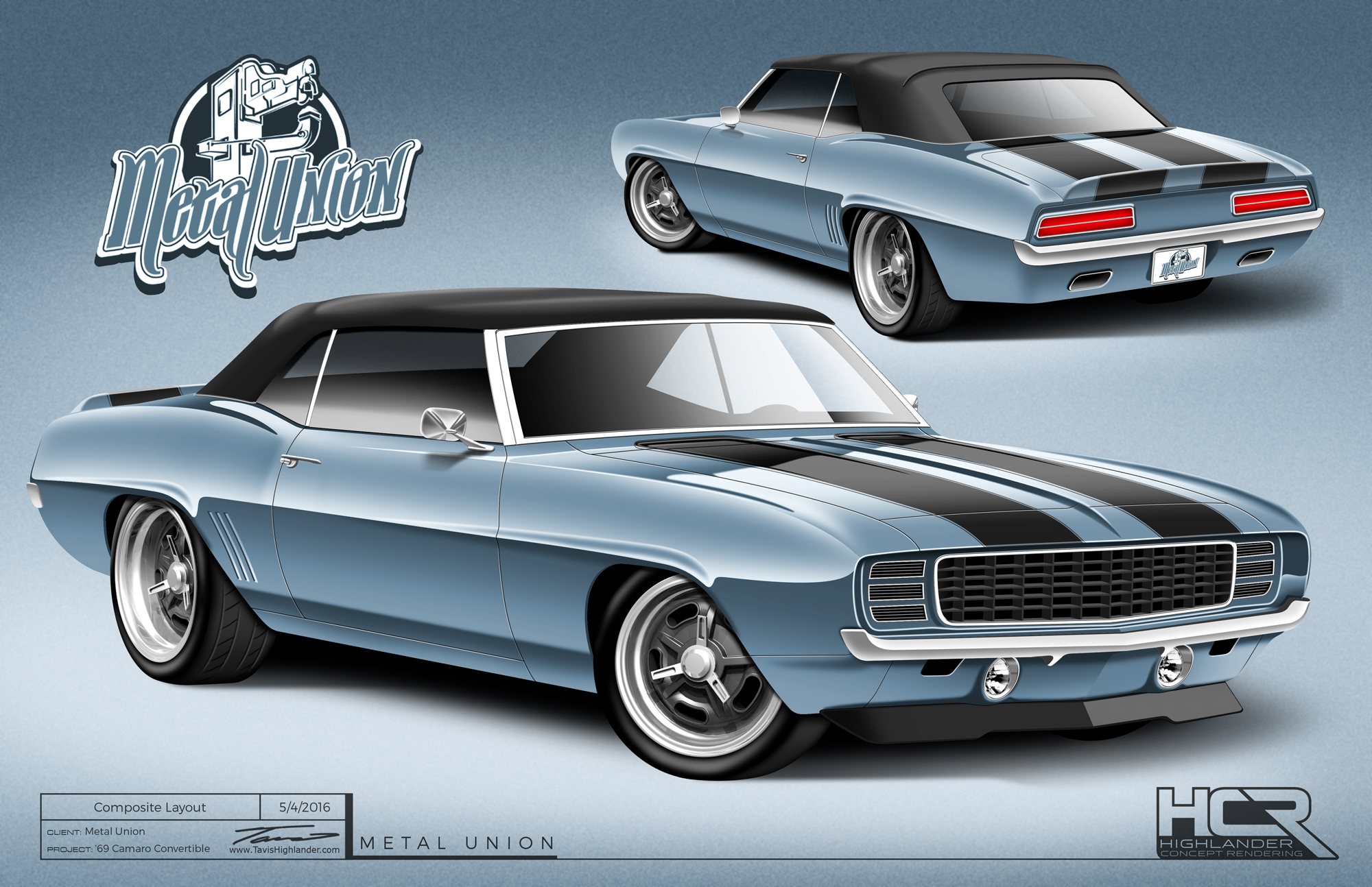 1969 Camaro Convertible rendering